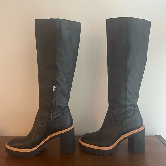 Dolce Vita Corry Black Heeled Knee-High Boots - Picture 3 of 7